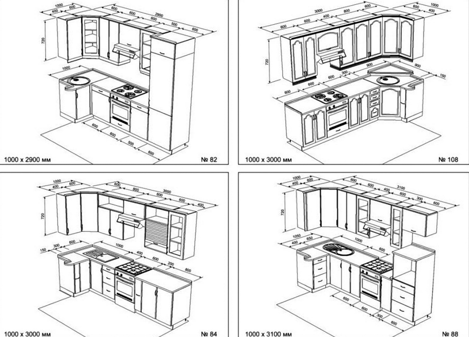 Чертеж кухни из фанеры