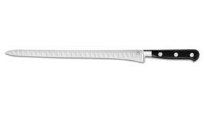 Длинный нож для реза хамона с насечками на лезвии