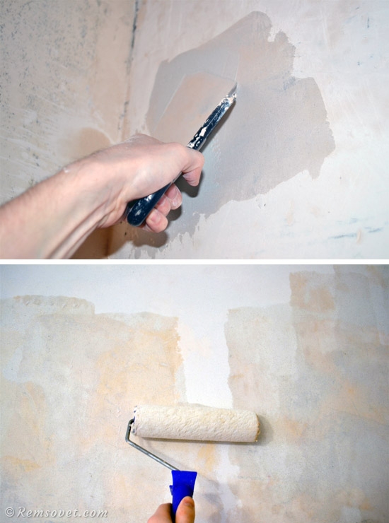 Перед поклейкой обоев стену необходимо подготовить: удалить старые обои, зашпаклевать, а затем нанести грунтовку