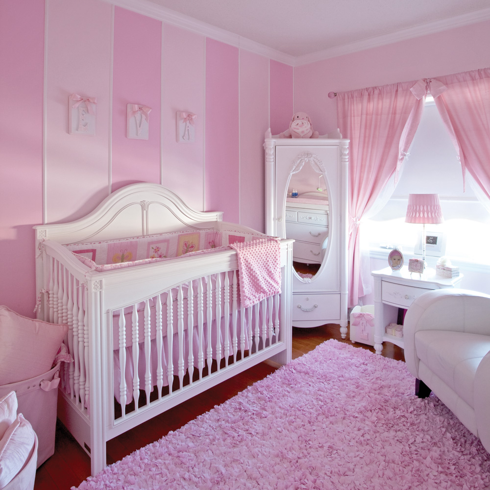 Детская комната в стиле прованс розовая