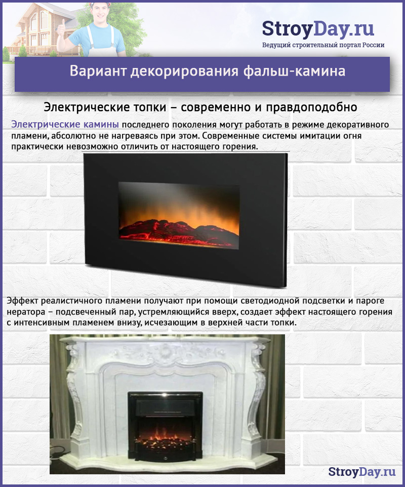 Вариант декорирования фальш-камина из полиуретана
