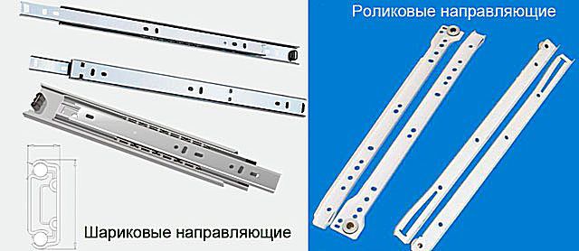 Комплекты шариковых и роликовых направляющих для изготовления мебельных конструкций