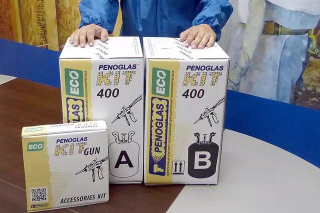 Таким комплектом «PENOGLAS™ KIT-400» можно выполнить качественную термоизоляцию на площади 20 м² толщиной в 50 мм