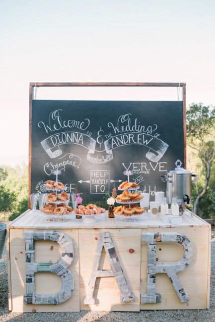 Грифельная доска в декоре свадьбы