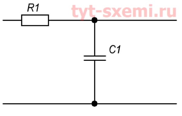 ФНЧ резистор и конденсатор