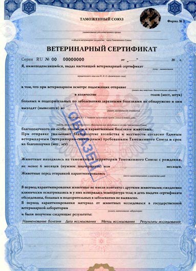ветеринарный сертификат ветеринарный сертификат