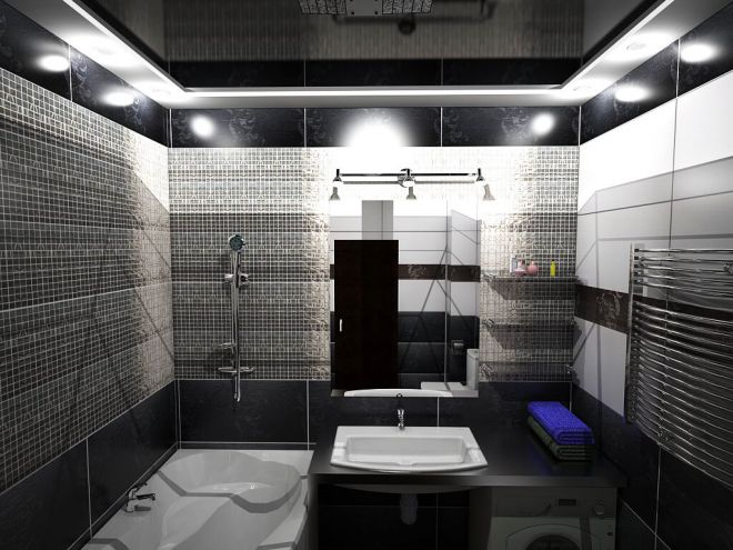 Потолок в ванной черный