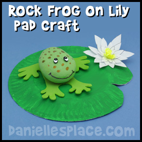 Frog on Lily Pand Rock Craft from www.daniellesplace.com