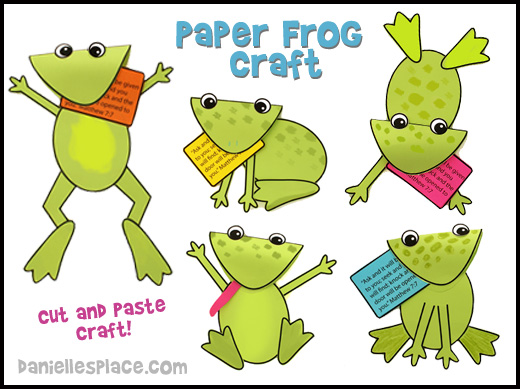 Frog Craft - Paper Frog Craft for Children from www.daniellesplace.com