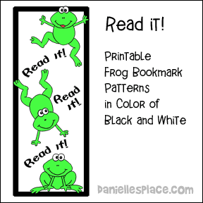read it frog bookmark craft