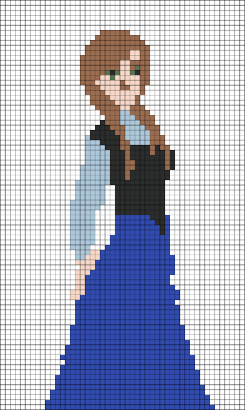 17581_Elsa_from_Frozen_for_Perler Рисунки по клеточкам: девочки
