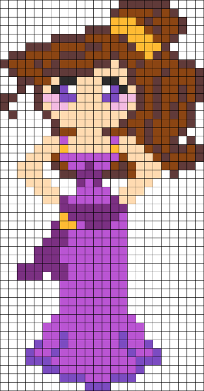 17581_Elsa_from_Frozen_for_Perler Рисунки по клеточкам: девочки