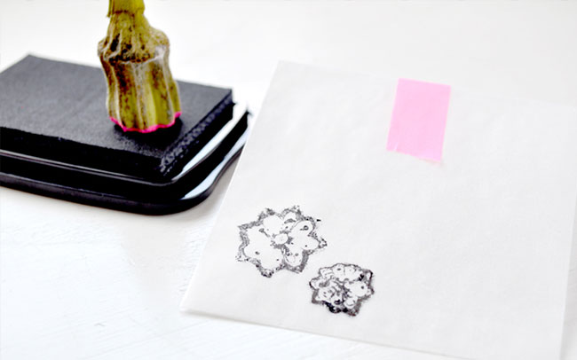 homemade stamp and card