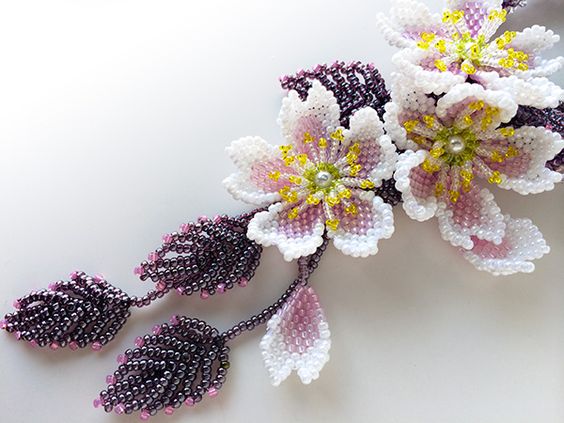 Цветы из бисера мастер класс с пошаговым фото